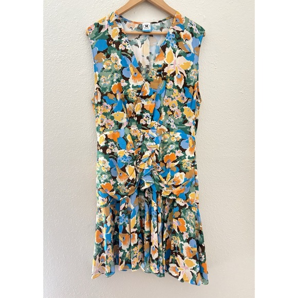 Missoni Abitto V-Neck Ruched Mini Dress Floral Sleeveless 46/12 Ruffle $520 NWOT - Picture 11 of 11